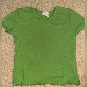 Tilly’s Green Scalloped Shirt